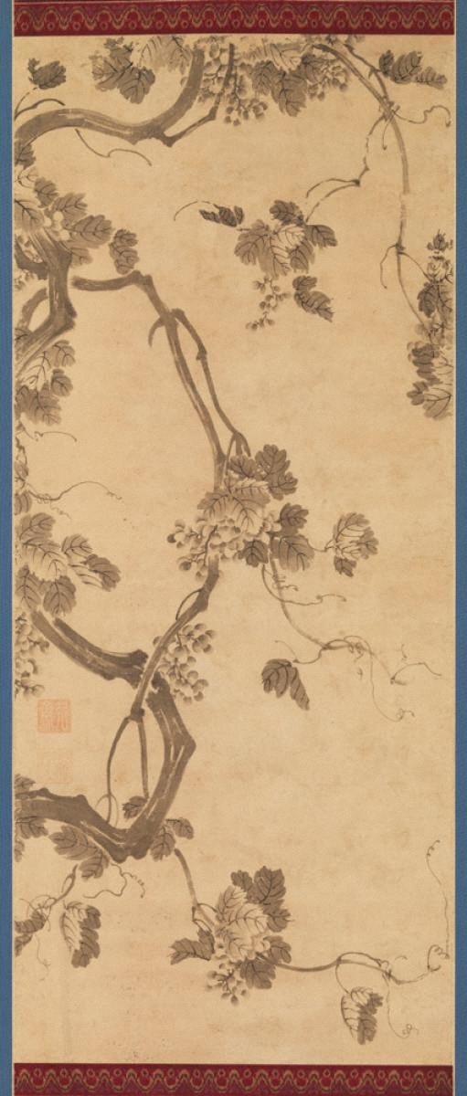 真作/阪口一草/葡萄図/ブドウ図/掛軸☆宝船☆AD-817 葡萄唐草図鐔 - 京都国立博物館 館蔵品データベース